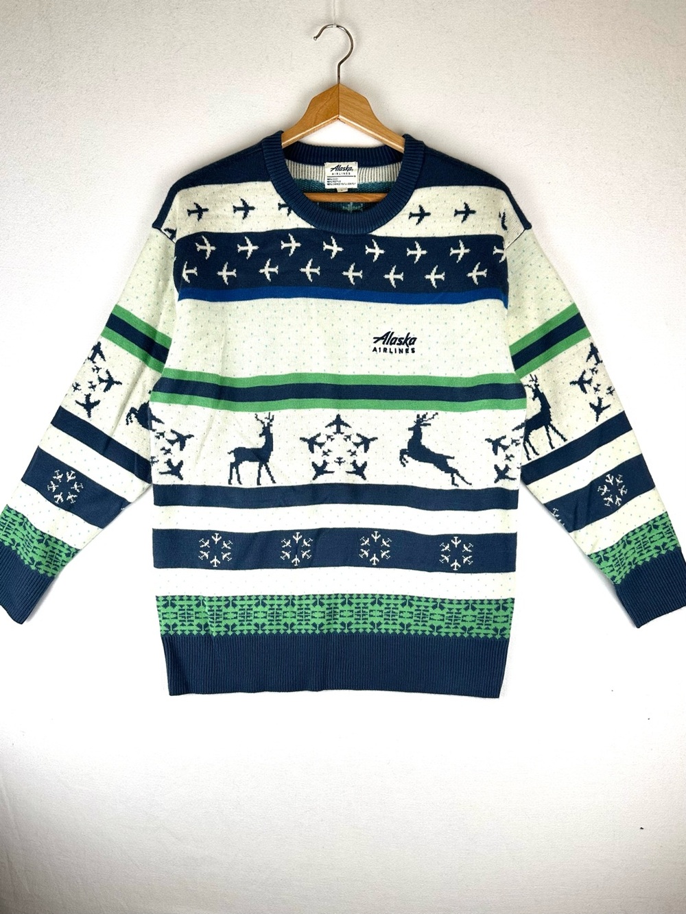 Alaska Airlines Holiday Fair Isles Pullover Crew Holiday Sweater